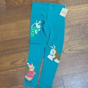 Mini Boden Appliqué Leggings-Aloe Green Bunnies - 8-9y